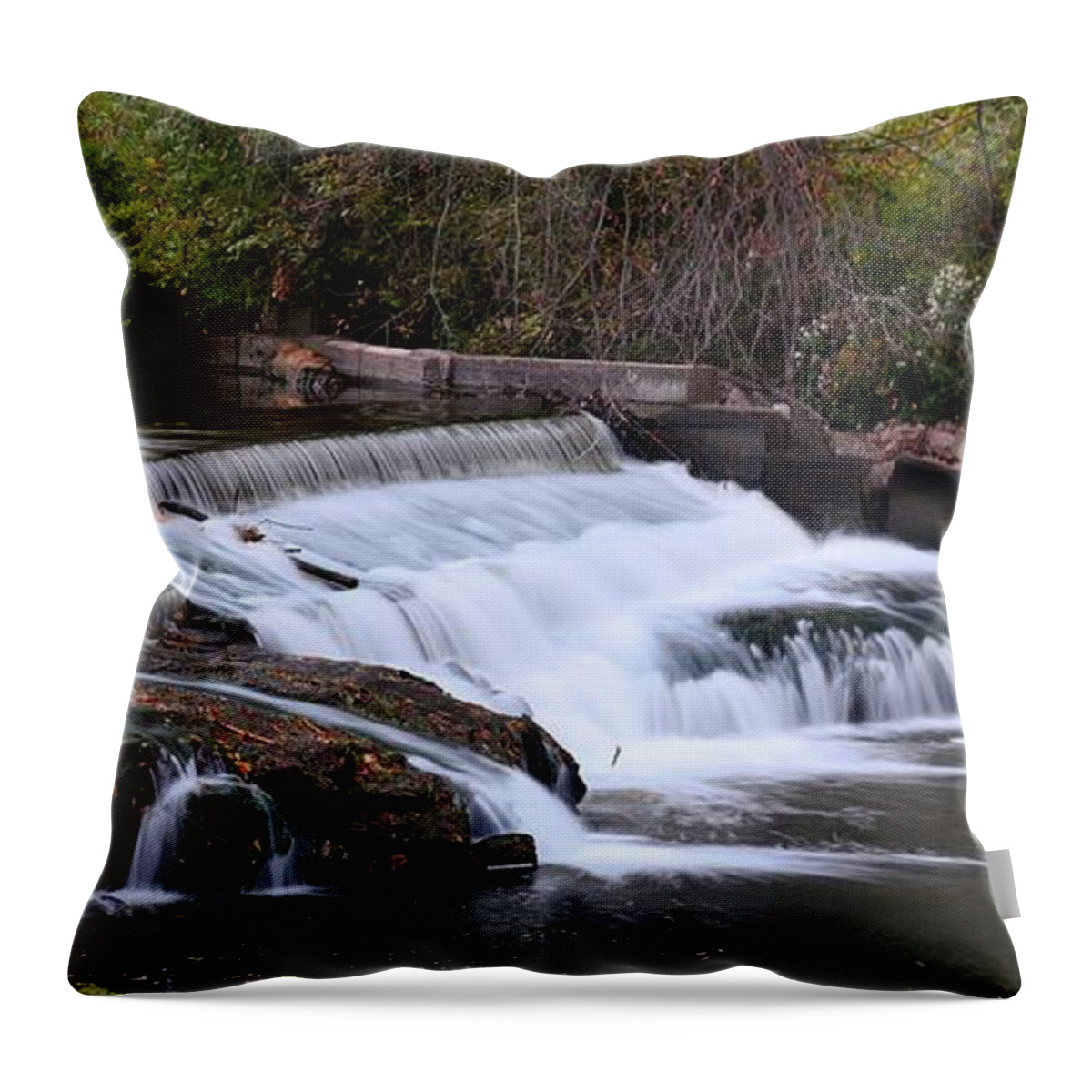 Dam Throw Pillow featuring the photograph Spring Creek Dam by Bonfire Photography