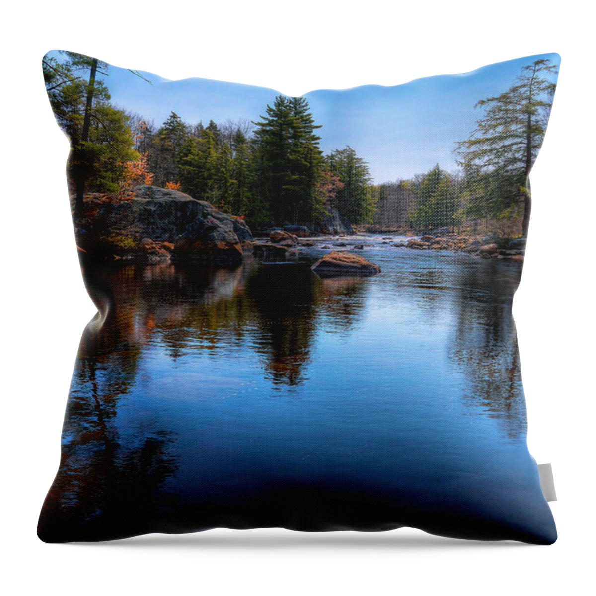 Spring Day On The River Throw Pillow featuring the photograph Spring Day on the River by David Patterson