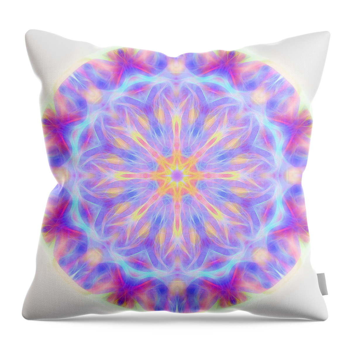 Mandala Throw Pillow featuring the digital art Spring Energy Mandala 3 by Beth Venner