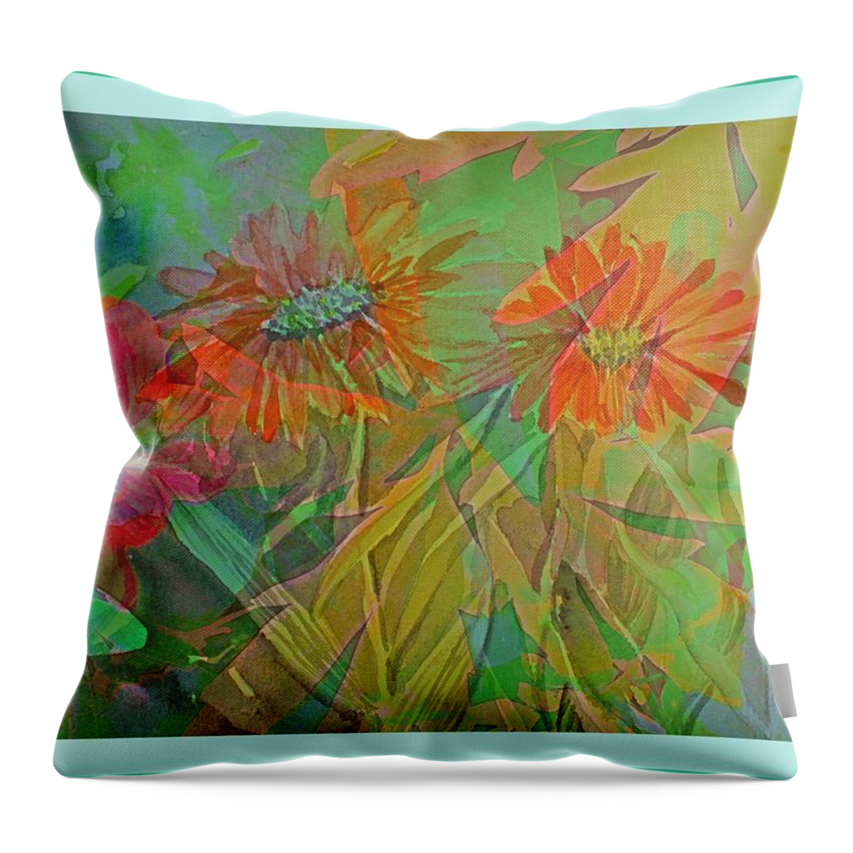 Garden Throw Pillow featuring the mixed media Spring Forward by Mindy Newman