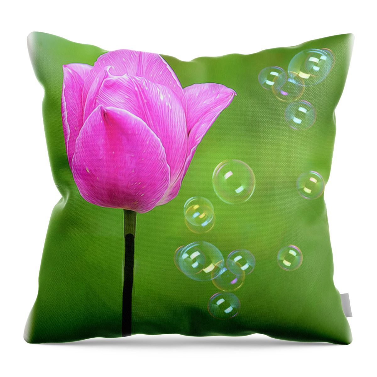 Pink Throw Pillow featuring the photograph Spring Is Here by Cathy Kovarik