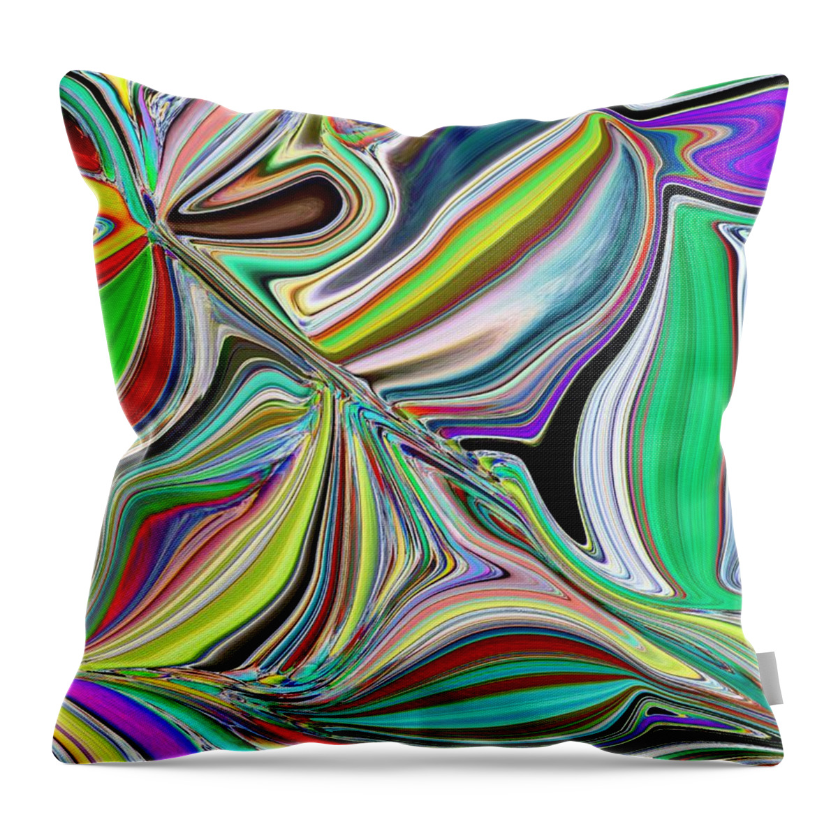 Abstract Throw Pillow featuring the digital art Spring Kaleidoscope by Tim Allen