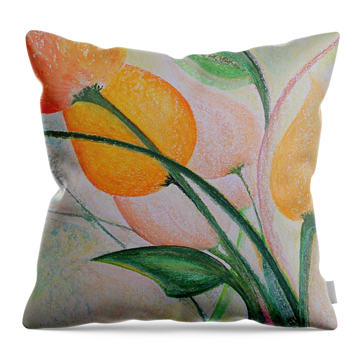 Pil Pastel Throw Pillow featuring the pastel Spring light by Norma Duch