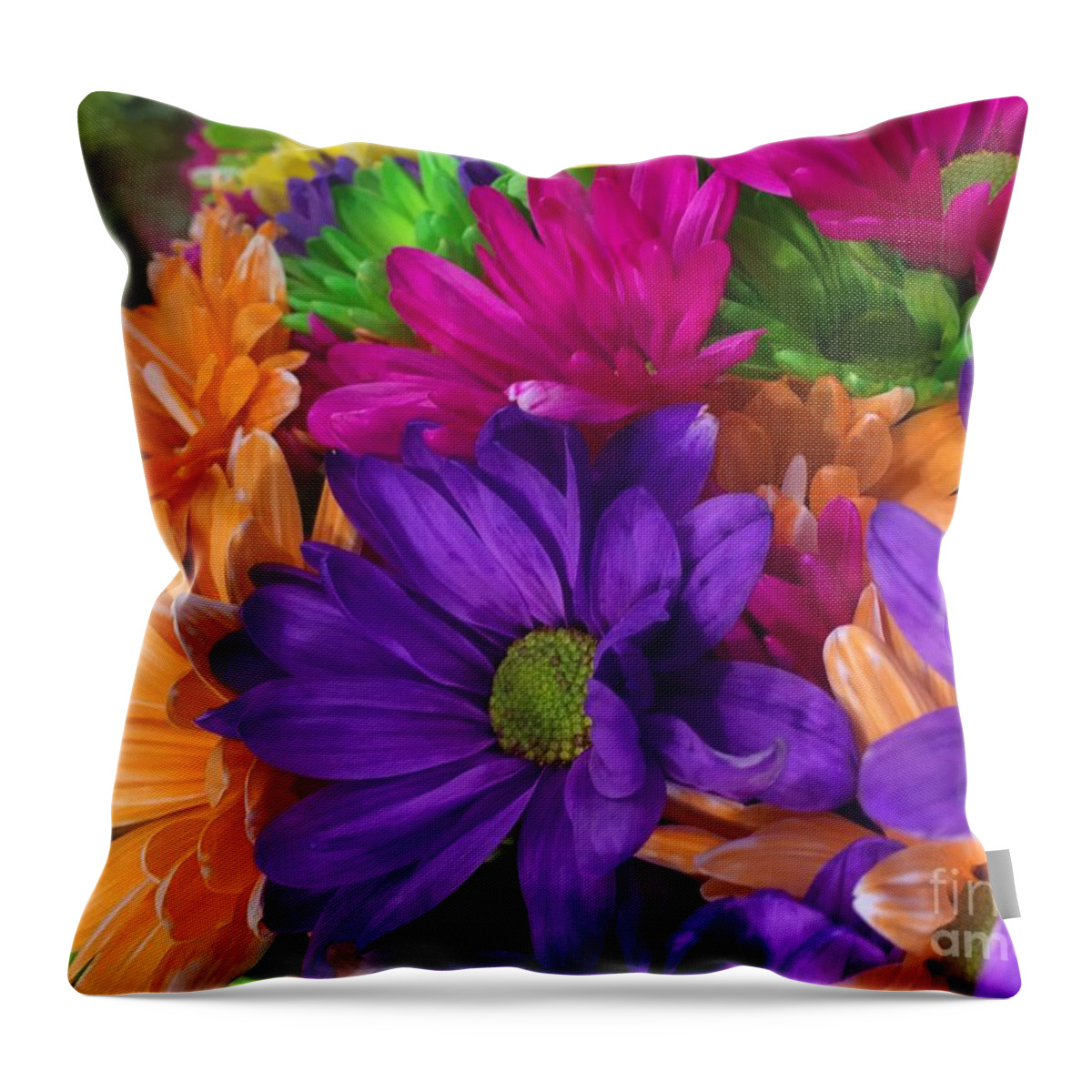Spring Throw Pillow featuring the photograph Spring Mums by Nona Kumah