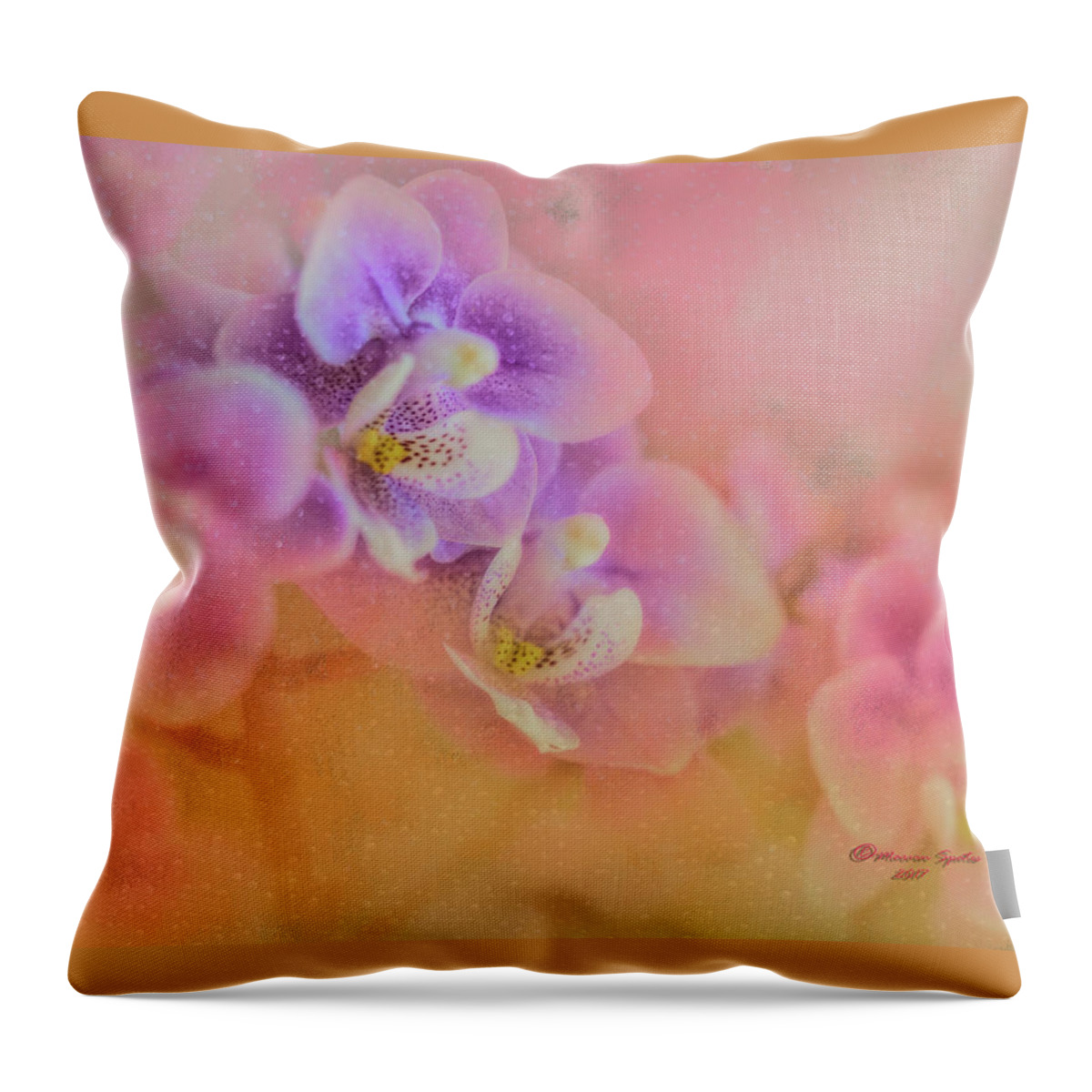 Floral Throw Pillow featuring the photograph Spring Orchids by Marvin Spates