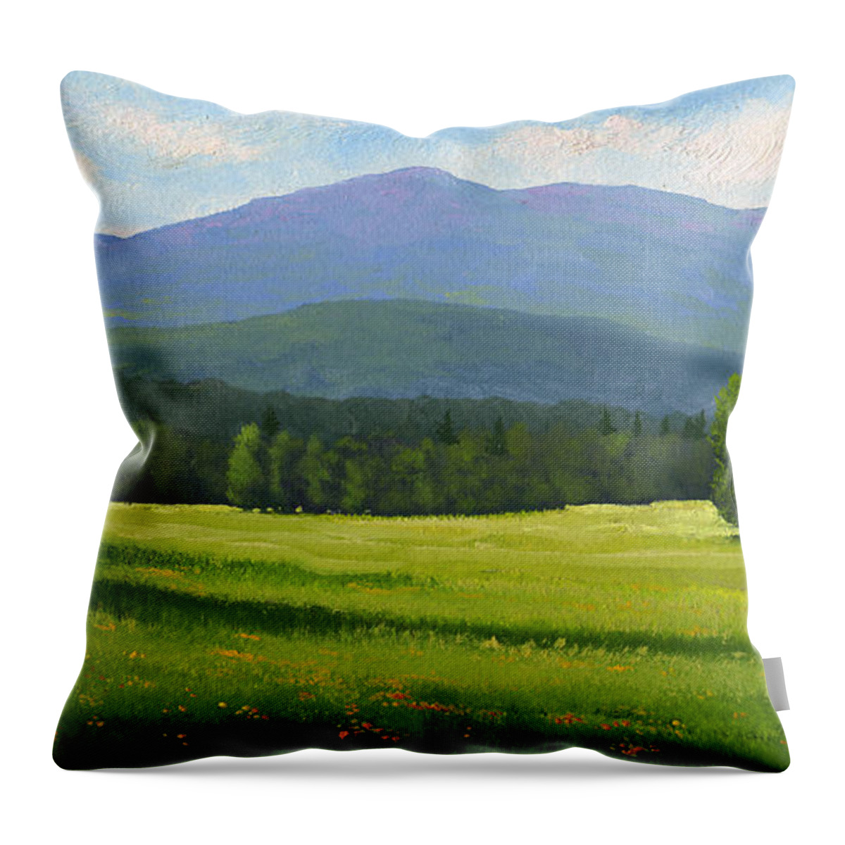 Landscape Throw Pillow featuring the painting Spring Vista by Frank Wilson