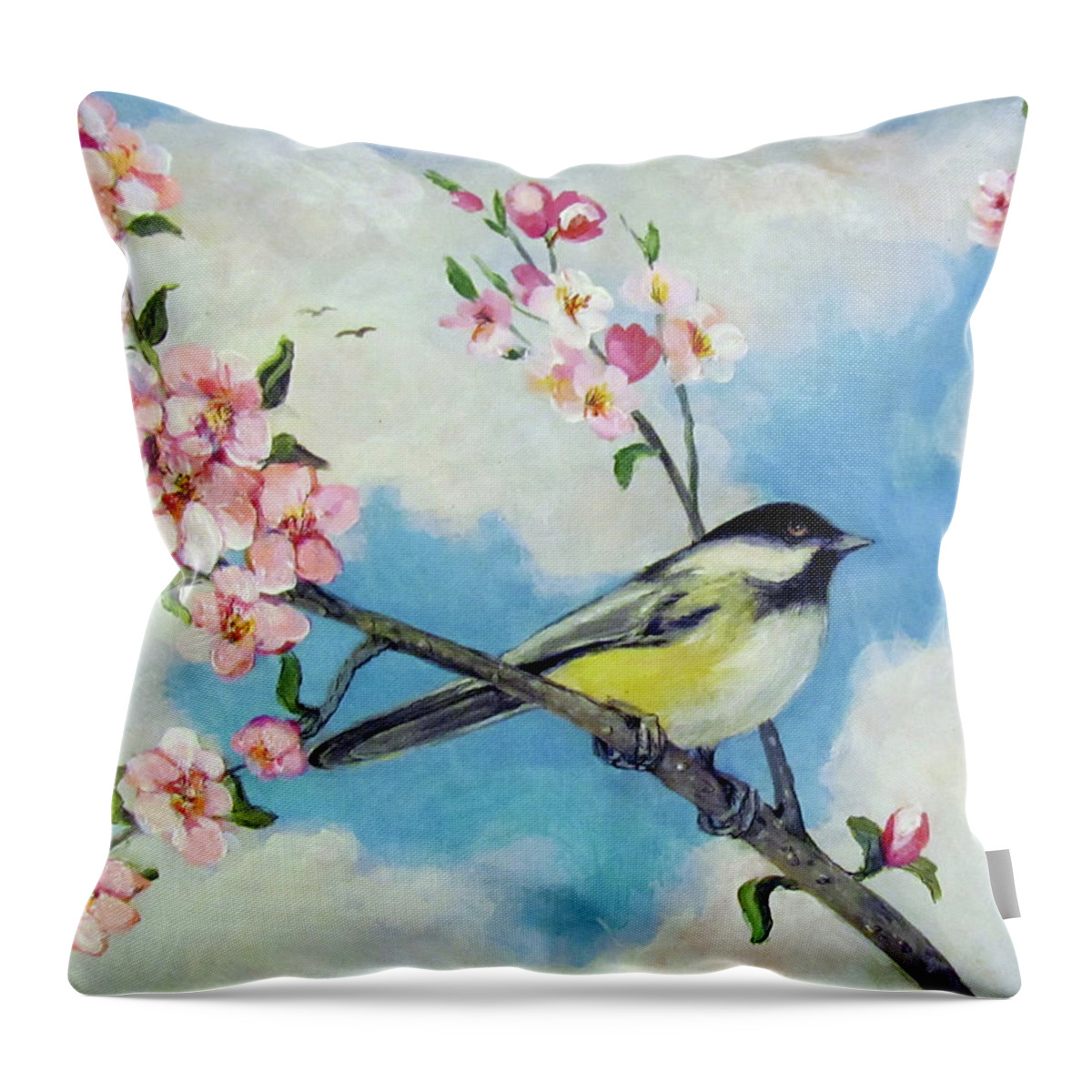 Nature Throw Pillow featuring the painting Spring's Promise by Donna Tucker