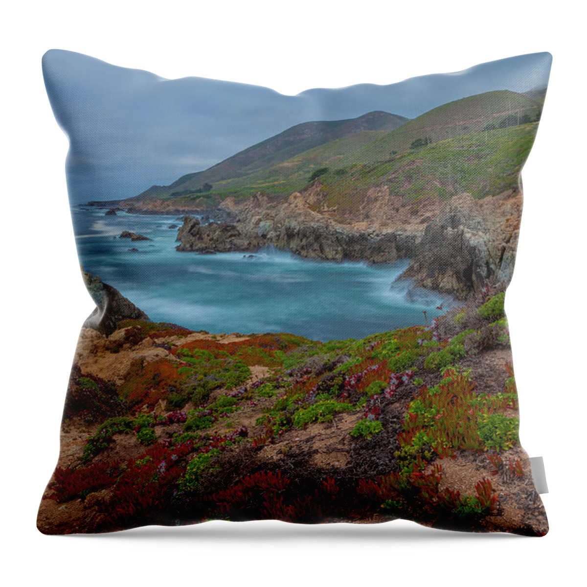 Landscape Throw Pillow featuring the photograph Springtime In Big Sur by Jonathan Nguyen