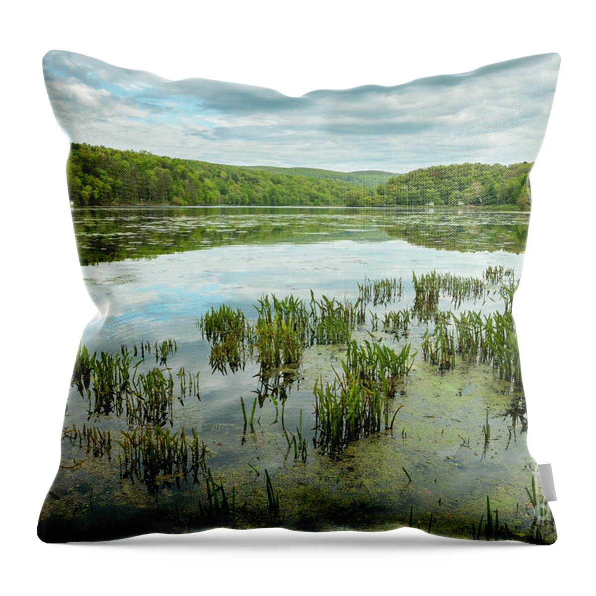 Connecticut Throw Pillow featuring the photograph Springtime on Hatch Pond - New England Lake by JG Coleman