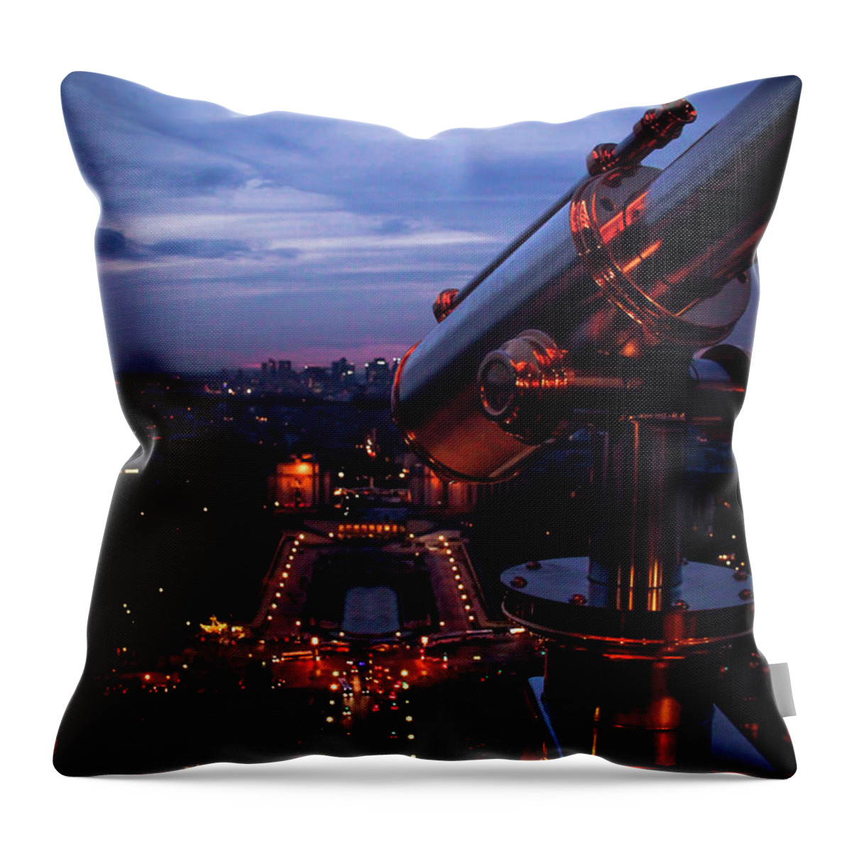 Paris Throw Pillow featuring the photograph Spyglass Over Paris by Marina McLain