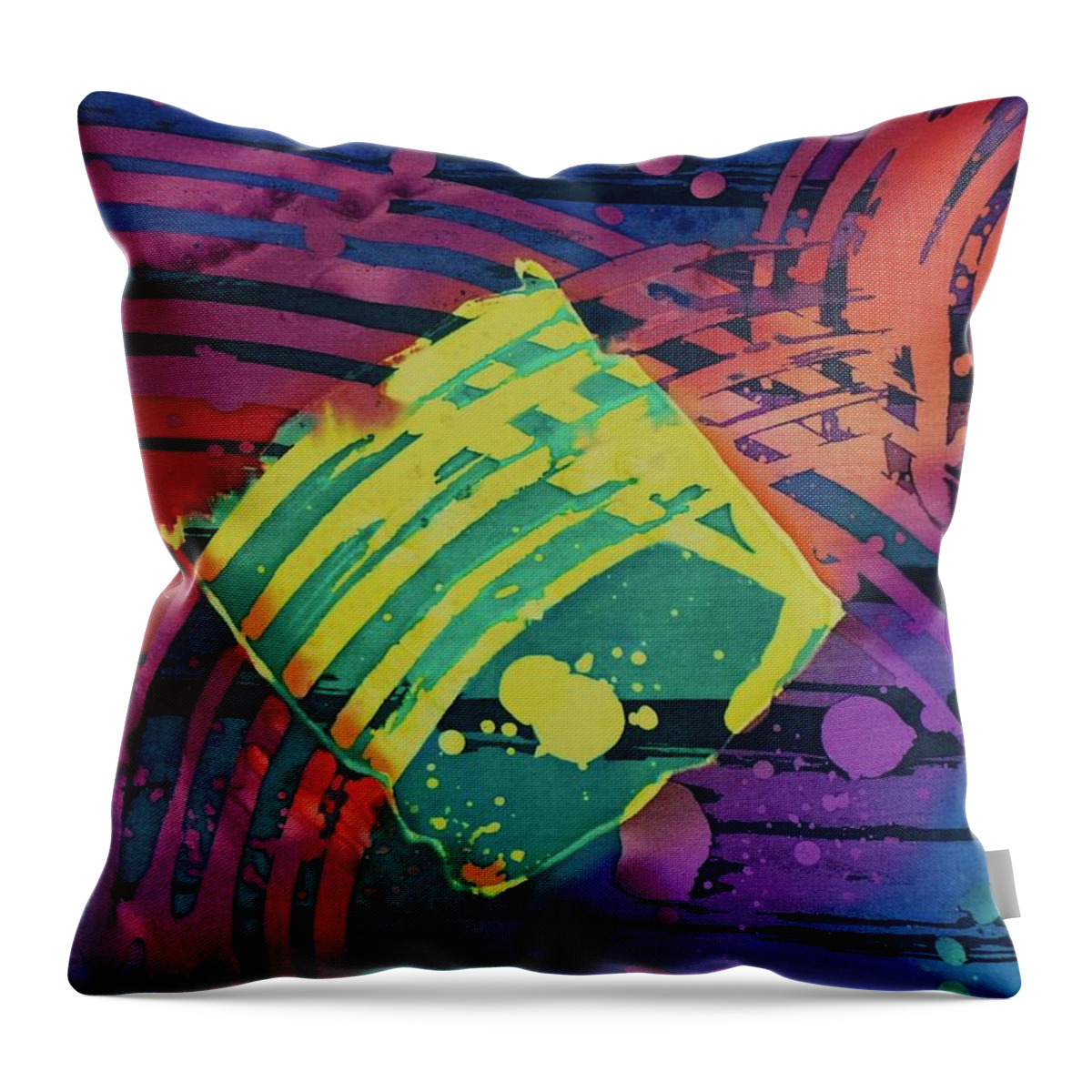 Abstract Throw Pillow featuring the painting Square S And Other Shapes by Barbara Pease