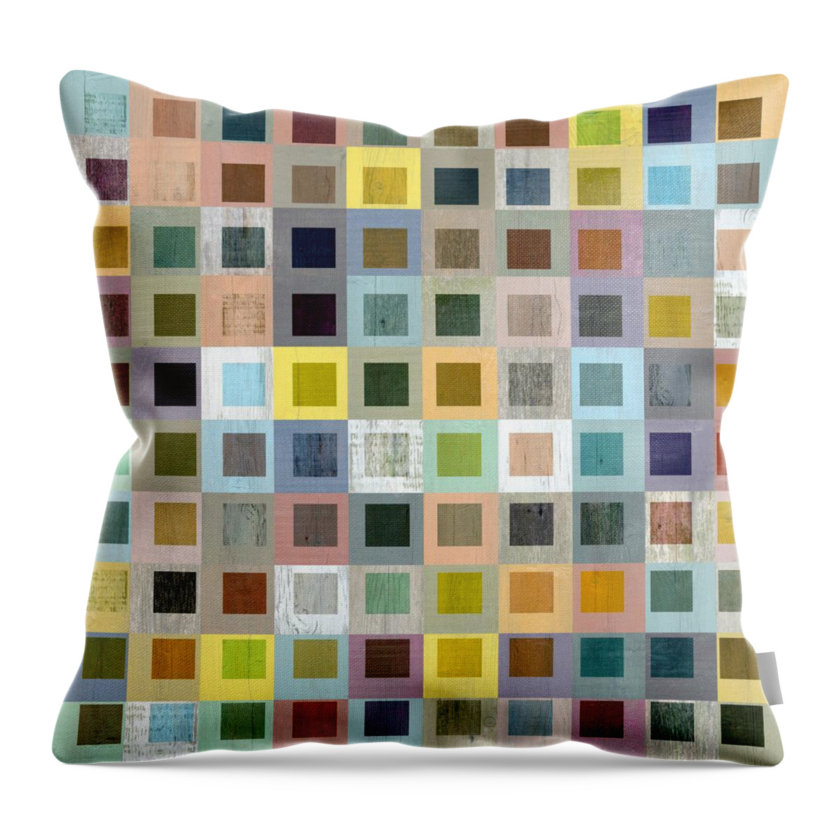 Abstract Throw Pillow featuring the digital art Squares in Squares Three by Michelle Calkins