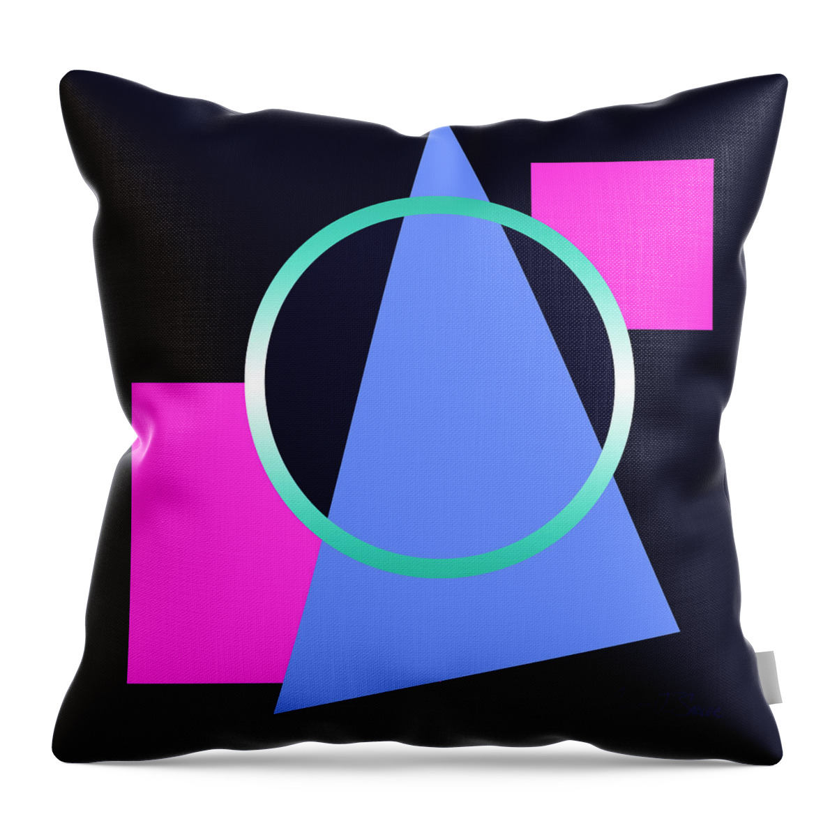  Throw Pillow featuring the digital art Squares Subsumed by Cirle by Robert J Sadler