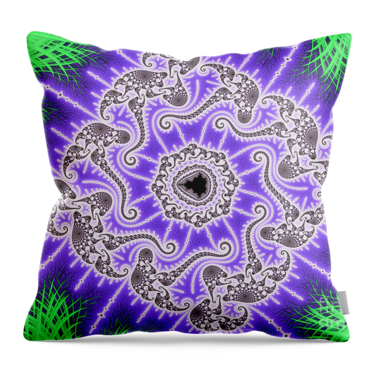 Fractal Throw Pillow featuring the digital art Squaring the MSet by Jon Munson II