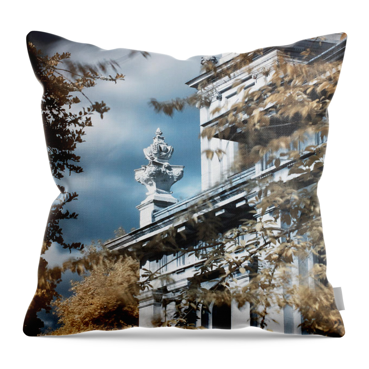 Architecture Throw Pillow featuring the photograph St Alfege parish church in Greenwich, London by Helga Novelli