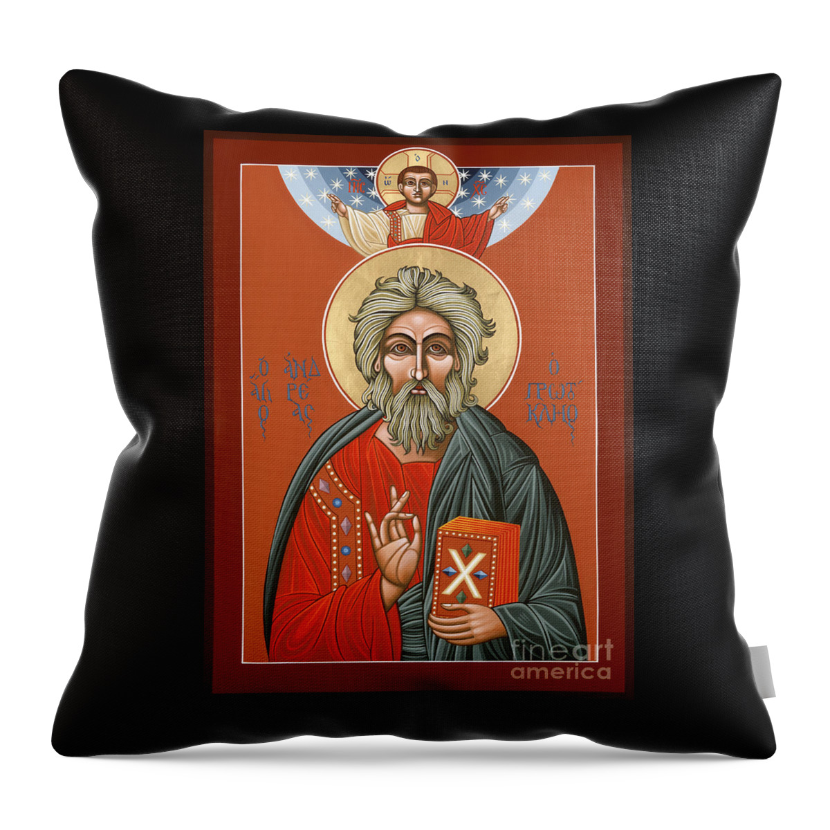 St Andrew The First Called Throw Pillow featuring the painting St Andrew the First Called 135 by William Hart McNichols