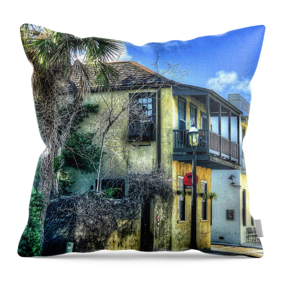 House Throw Pillow featuring the photograph St. Augustine House by Debbi Granruth