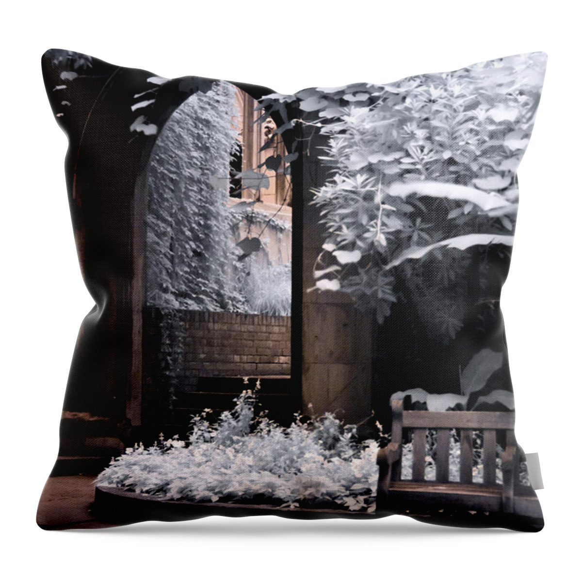 Infrared Throw Pillow featuring the photograph St Dunstan's in the East by Helga Novelli