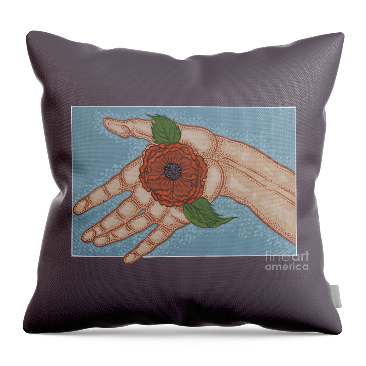 St Francis Flowering Wound Icon Throw Pillow featuring the painting St Francis Flowering Wound 240 by William Hart McNichols