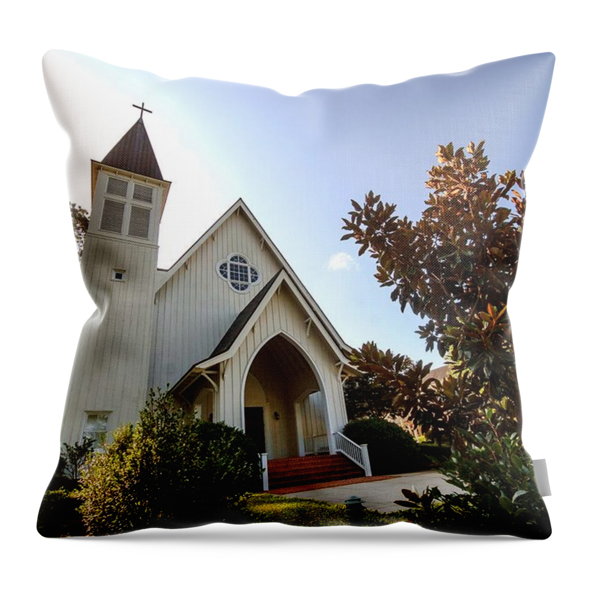  Throw Pillow featuring the photograph St. James v4 Fairhope AL by Michael Thomas