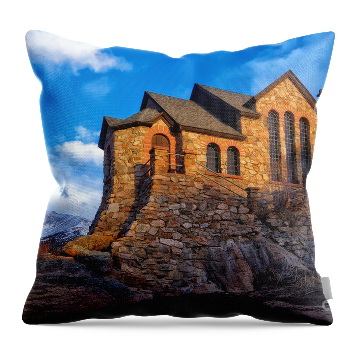St Malo Throw Pillow featuring the photograph St Malo Church, Allenspark Colorado by Ronda Kimbrow