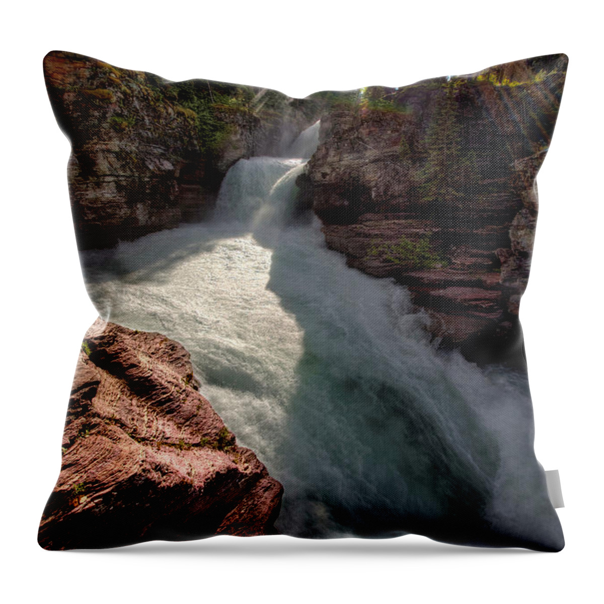 Waterfall Throw Pillow featuring the photograph St. Mary Halo by David Andersen