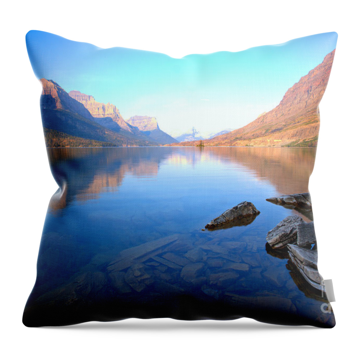 St Mary Throw Pillow featuring the photograph St Mary Sunrise Tranquility by Adam Jewell