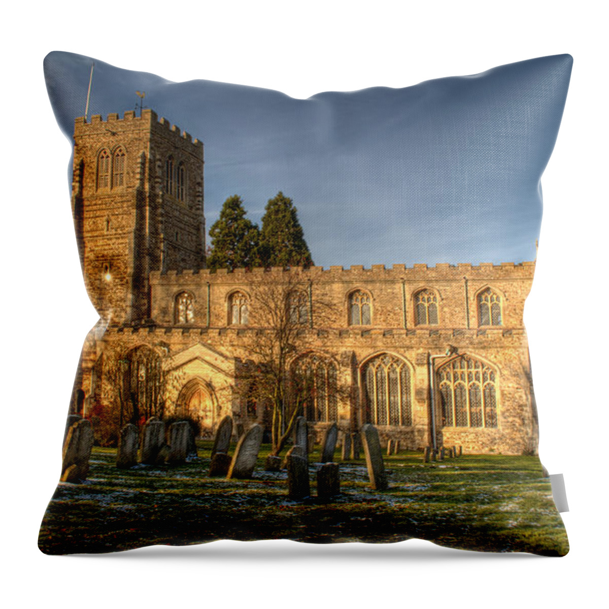 St Marys Church Throw Pillow featuring the photograph St Marys Church Eaton Socon by Chris Thaxter