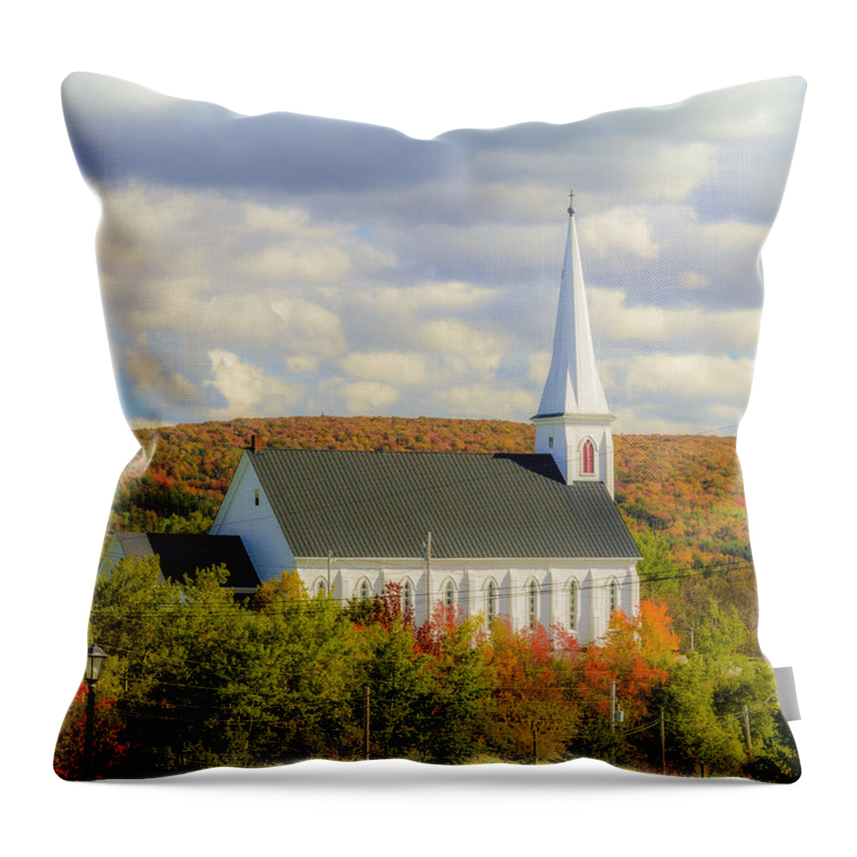 Mabou Throw Pillow featuring the photograph St Mary's Roman Catholic Church by Ken Morris