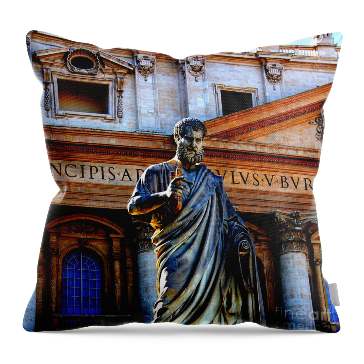 St. Peter Throw Pillow featuring the photograph St Peter at the Vatican by Pat Moore