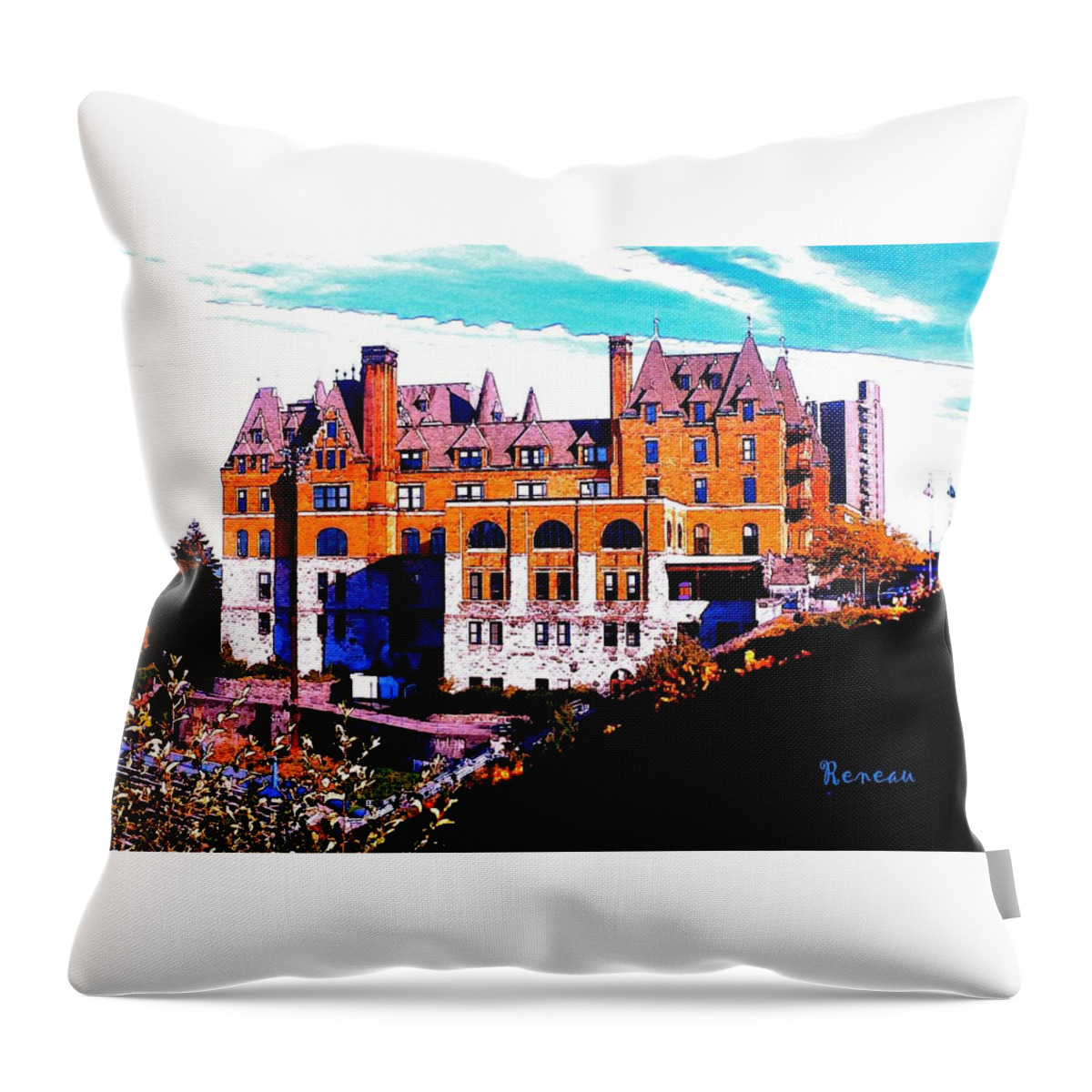 Historic Buildings Throw Pillow featuring the photograph Stadium High School - Tacoma W A by A L Sadie Reneau