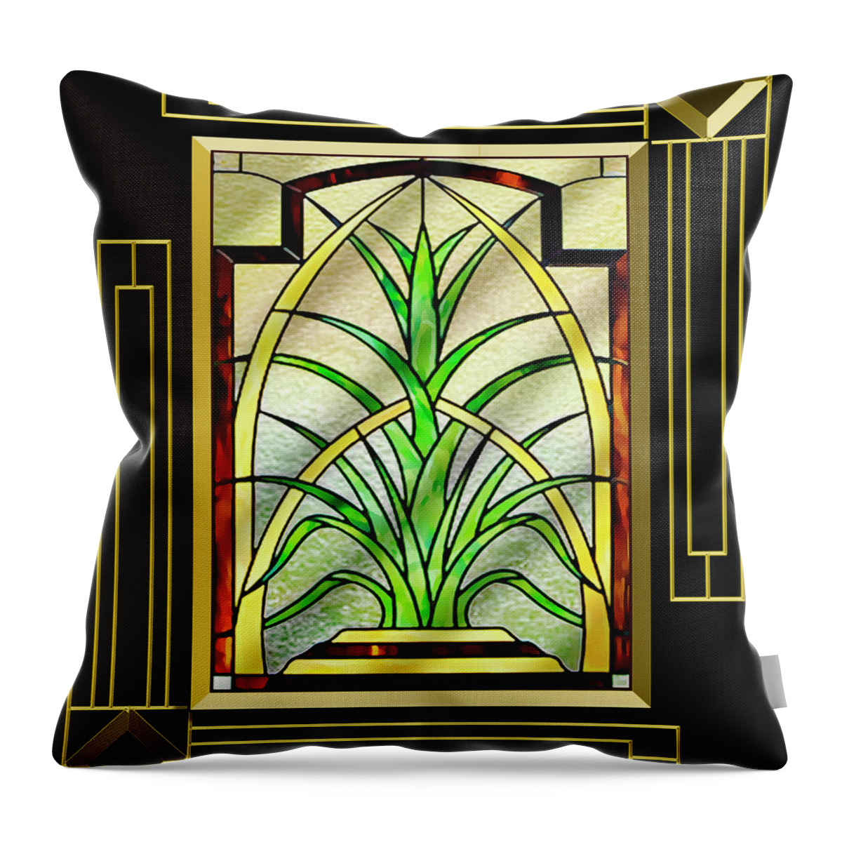 Stained Glass Throw Pillow featuring the digital art Stained Glass 1 - Frame 5 by Chuck Staley