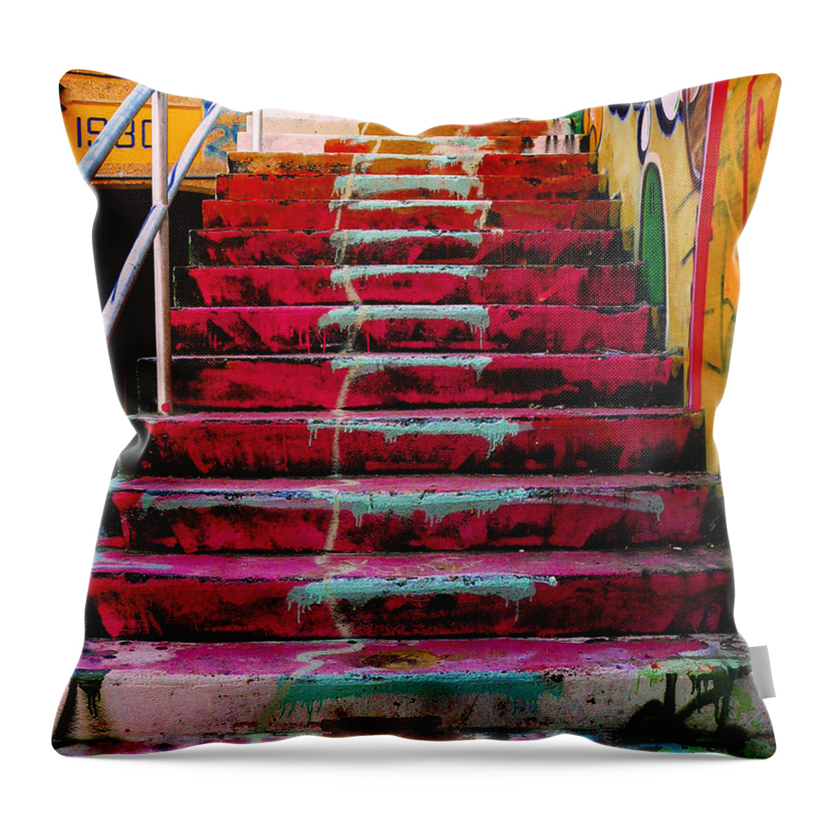 Stairs Throw Pillow featuring the photograph Stairs by Angela Wright