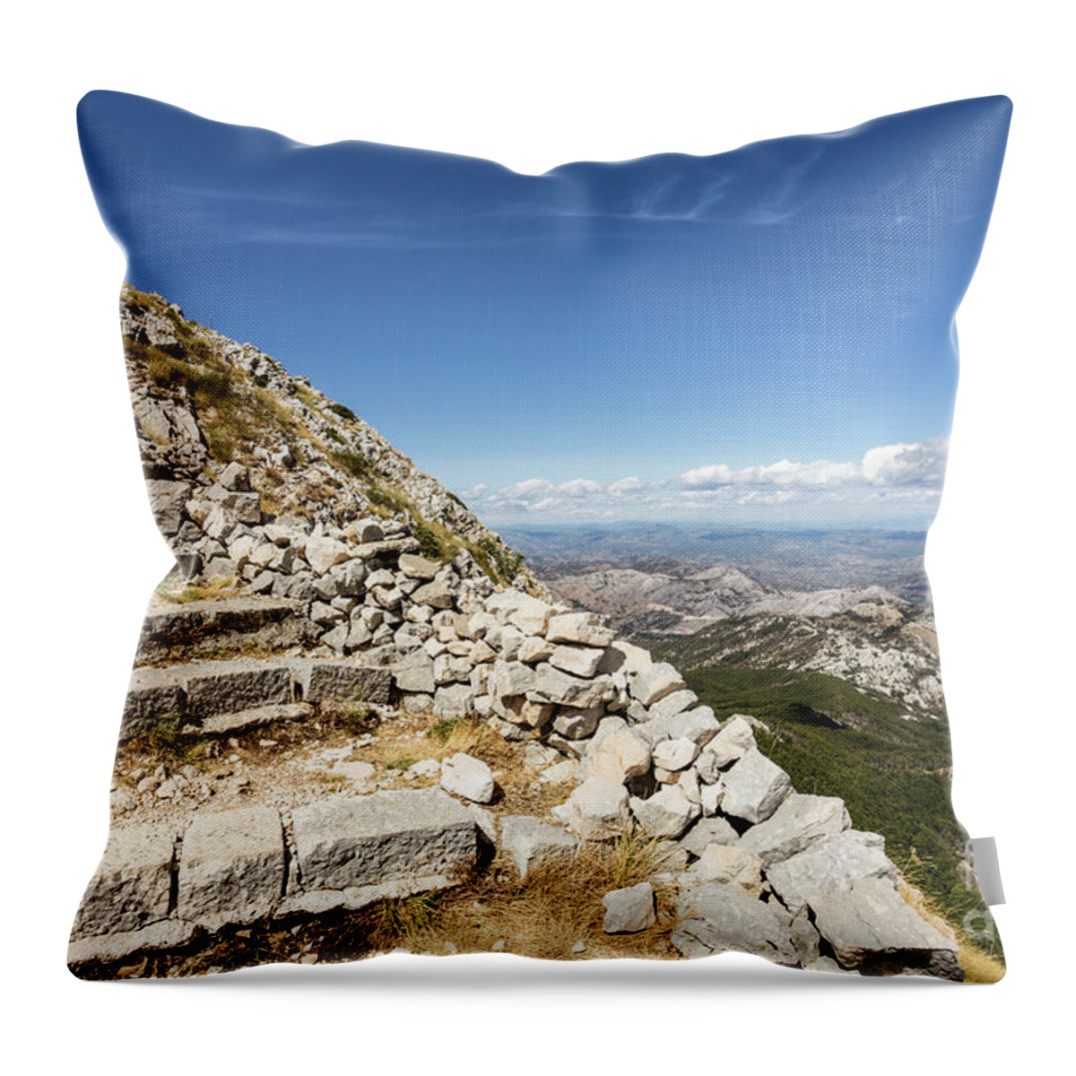 Balkans Throw Pillow featuring the photograph Stairs to Montenegro by Didier Marti