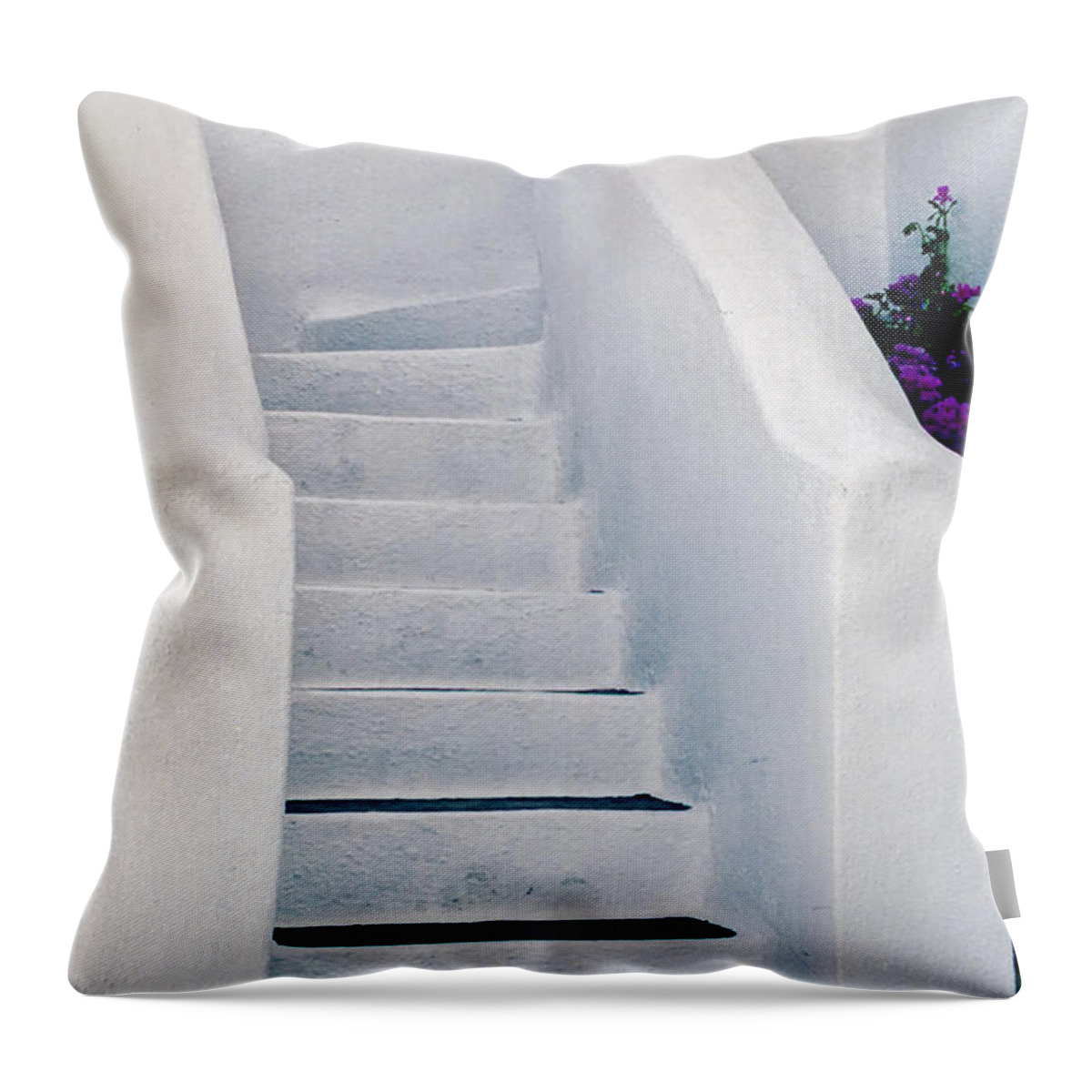 Stairs Throw Pillow featuring the photograph Stairway in Mykonos by Madeline Ellis