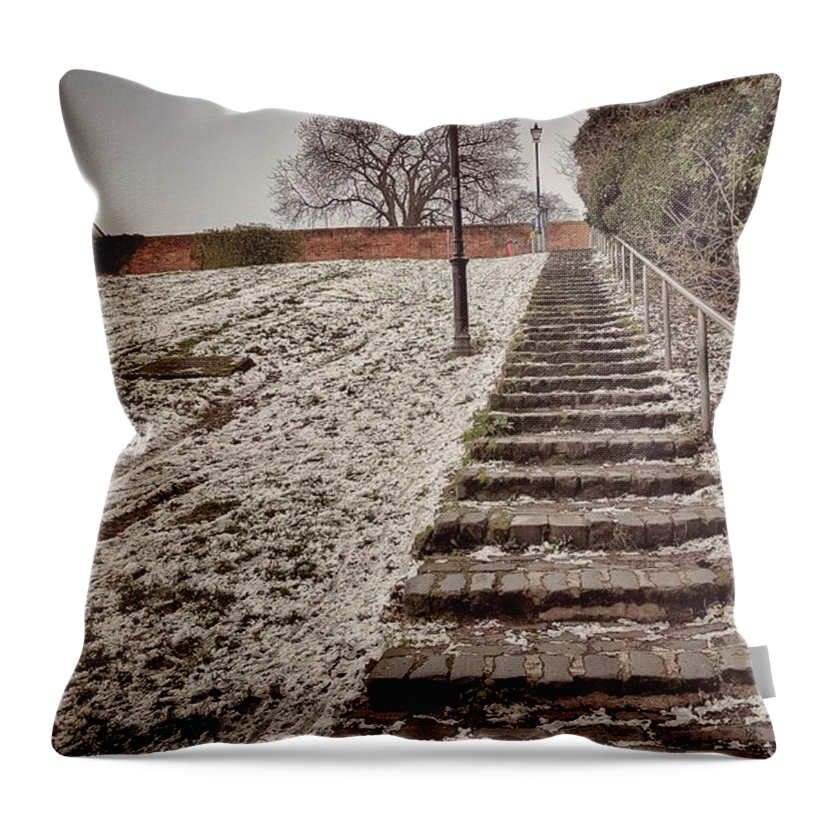 Stairway To Spring Throw Pillow featuring the photograph Stairway to Spring by Zahra Majid