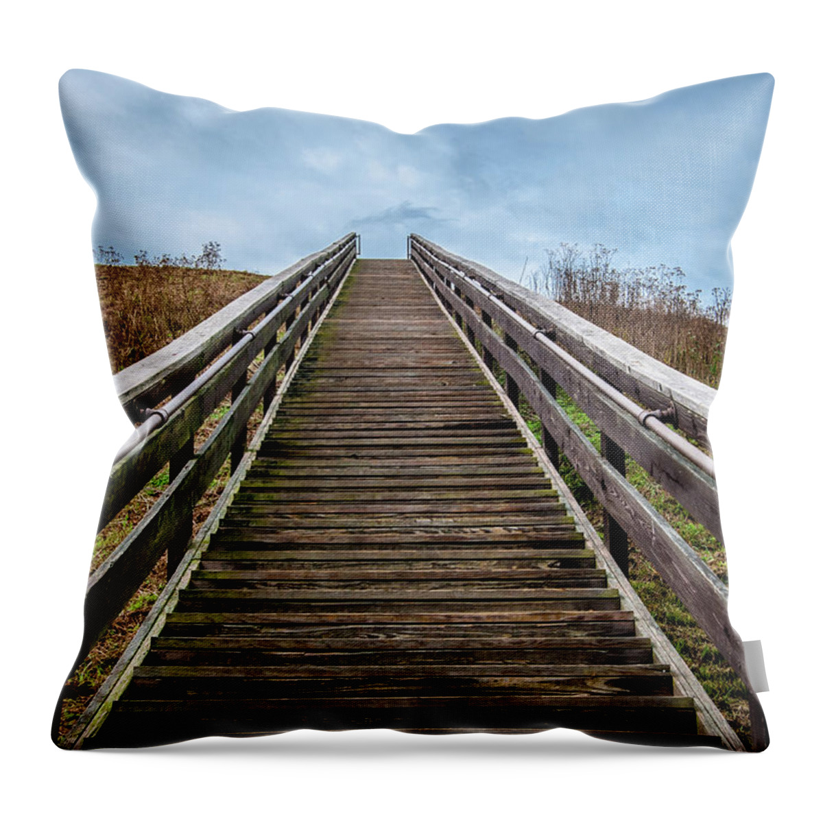 Stairs Throw Pillow featuring the photograph Stairway to the Sky by James L Bartlett
