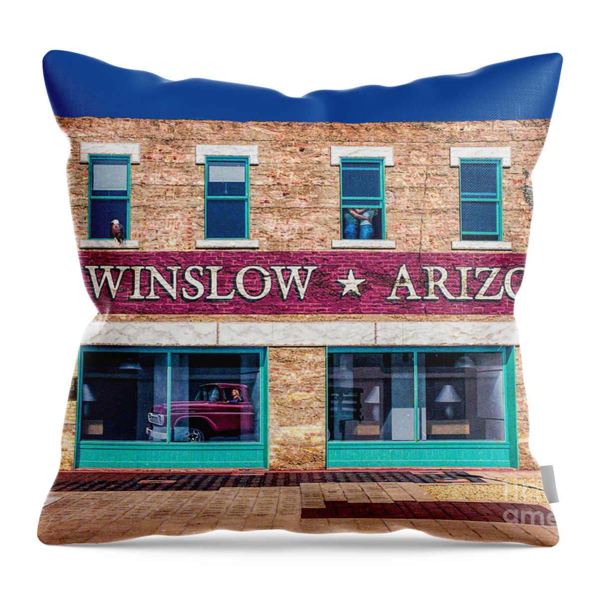Park Throw Pillow featuring the photograph Eagles - Standing on the Corner by Nick Zelinsky Jr