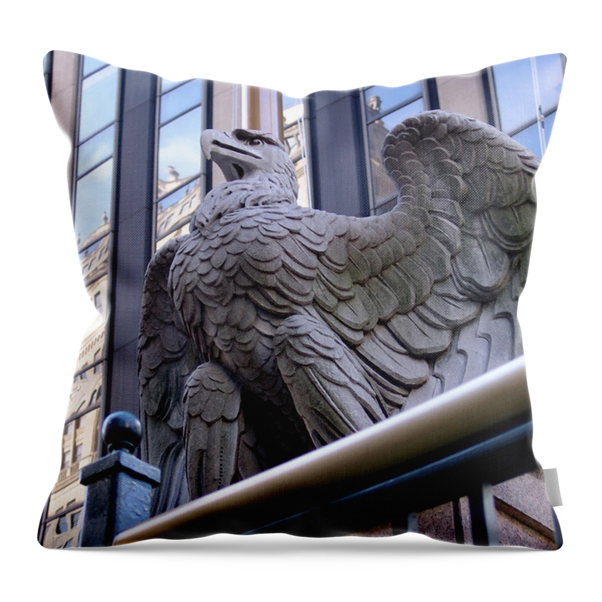 Eagle Throw Pillow featuring the photograph Standing Tall by DiDesigns Graphics