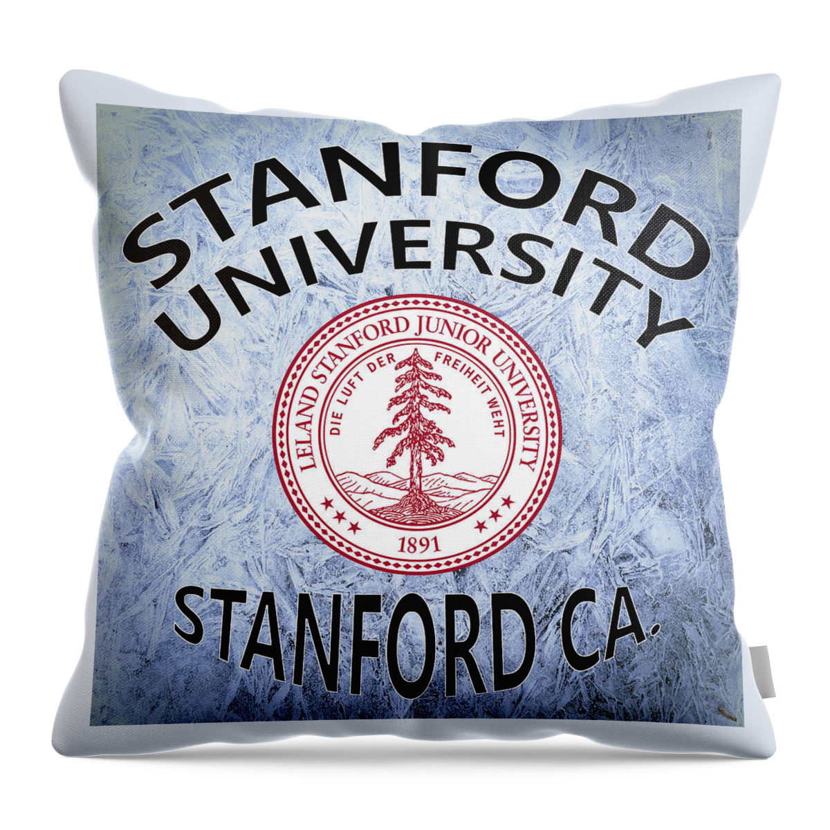 Stanford Throw Pillow featuring the digital art Stanford University Stanford CA by Movie Poster Prints