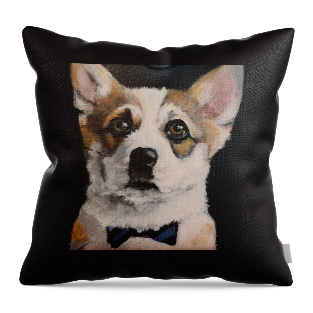 Corgi Throw Pillow featuring the painting Stanley by Carol Russell