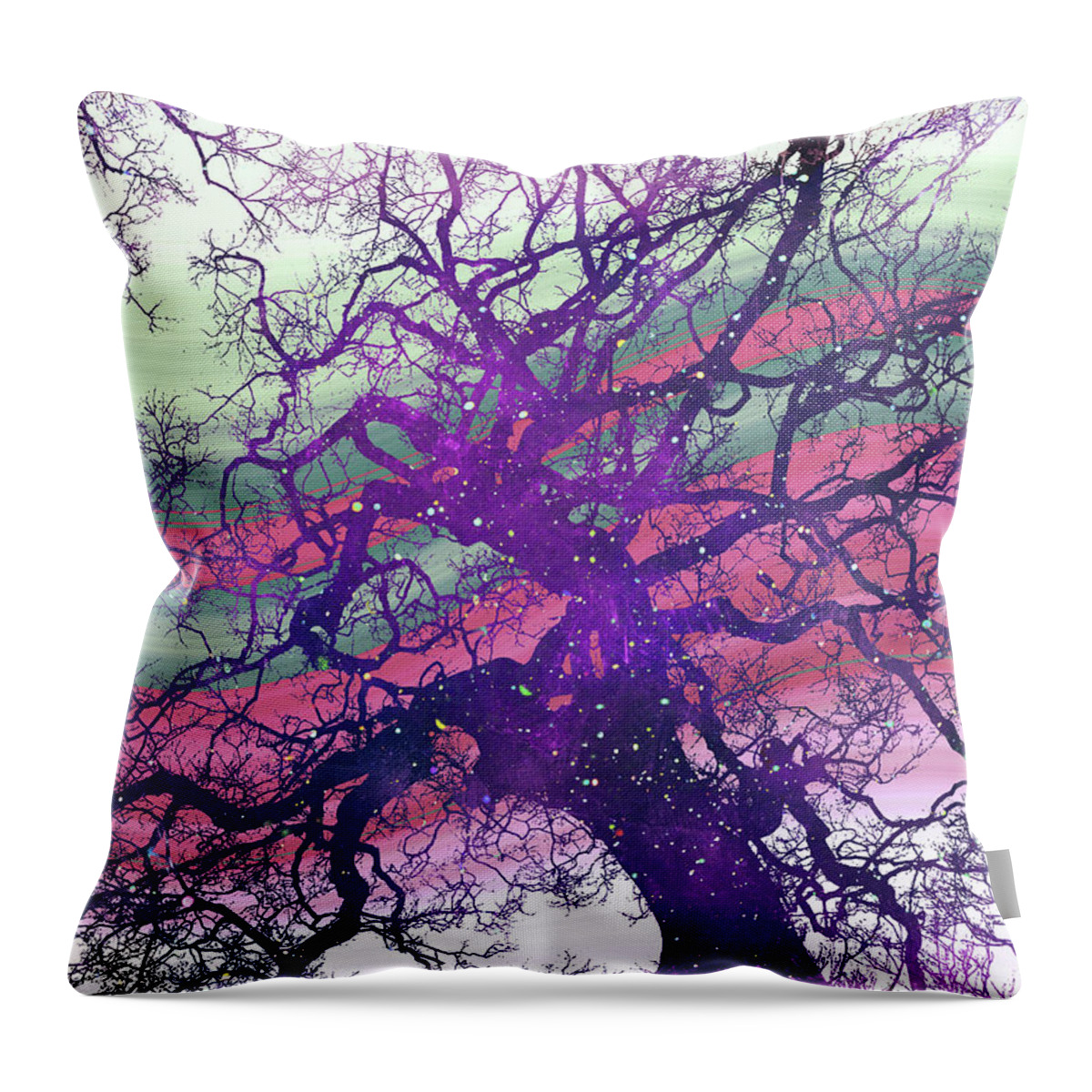 Tree Throw Pillow featuring the digital art Star Baum by Shawna Rowe
