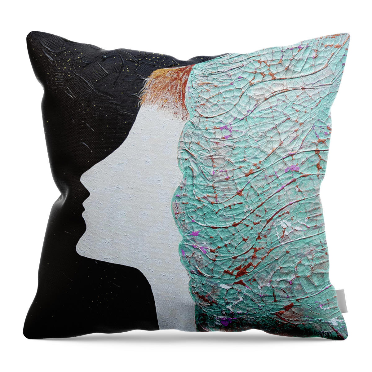 Acrylic Throw Pillow featuring the painting Star Gazing by Diana Hrabosky