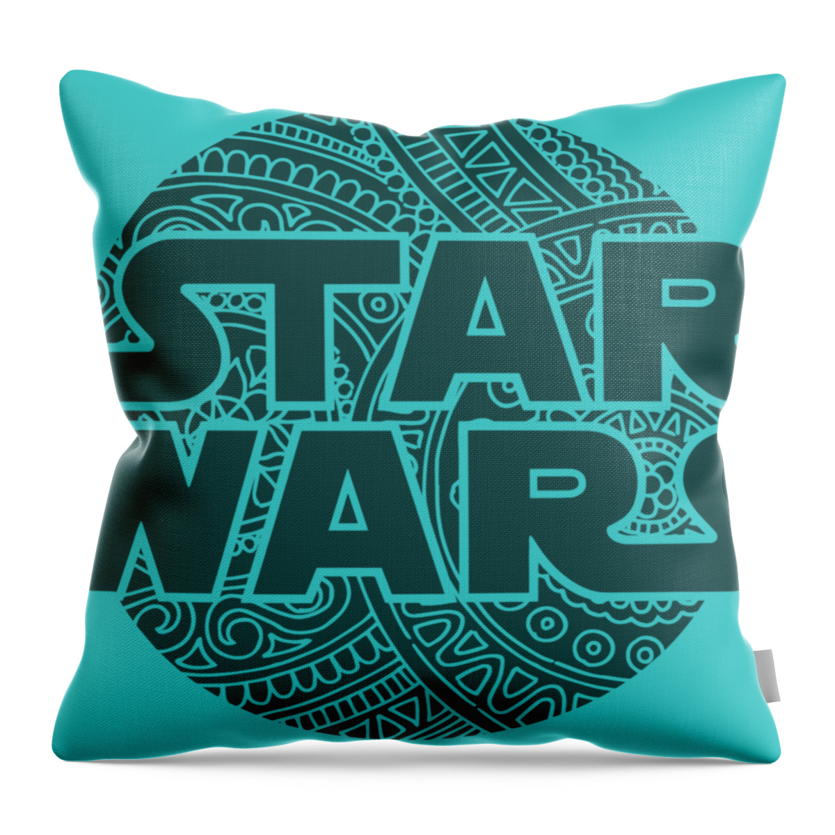 Star Wars Throw Pillow featuring the mixed media Star Wars Art - Logo - Blue 02 by Studio Grafiikka