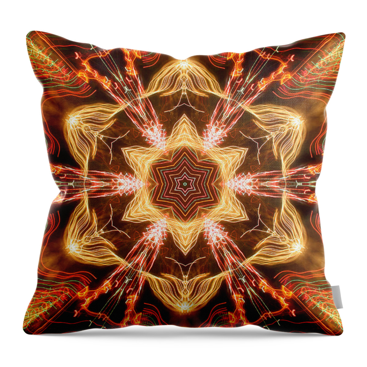 Mandala Throw Pillow featuring the painting Starbright Mandala by Wernher Krutein