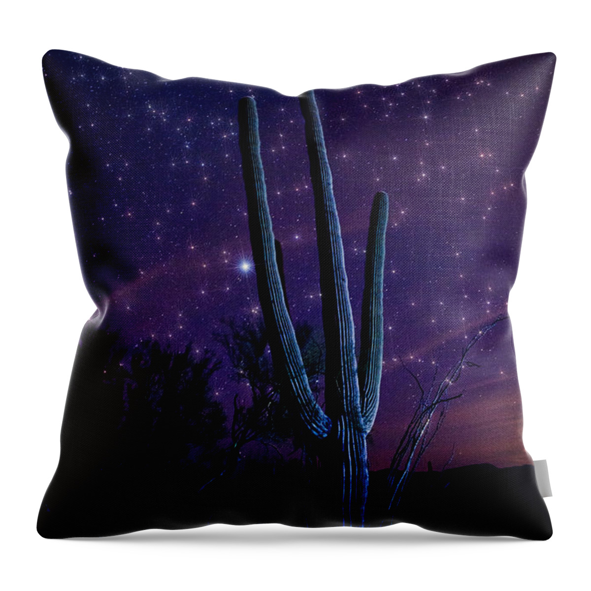 Night Skies Throw Pillow featuring the photograph Starry Starry Sonoran Skies by Saija Lehtonen