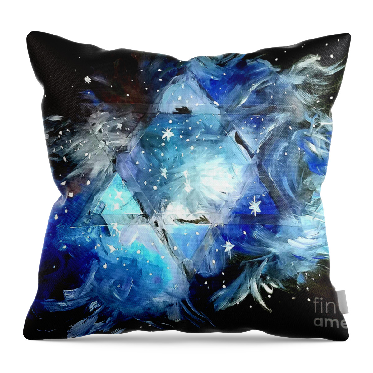 Stars Of David Throw Pillow featuring the digital art Stars Of David by Curtis Sikes