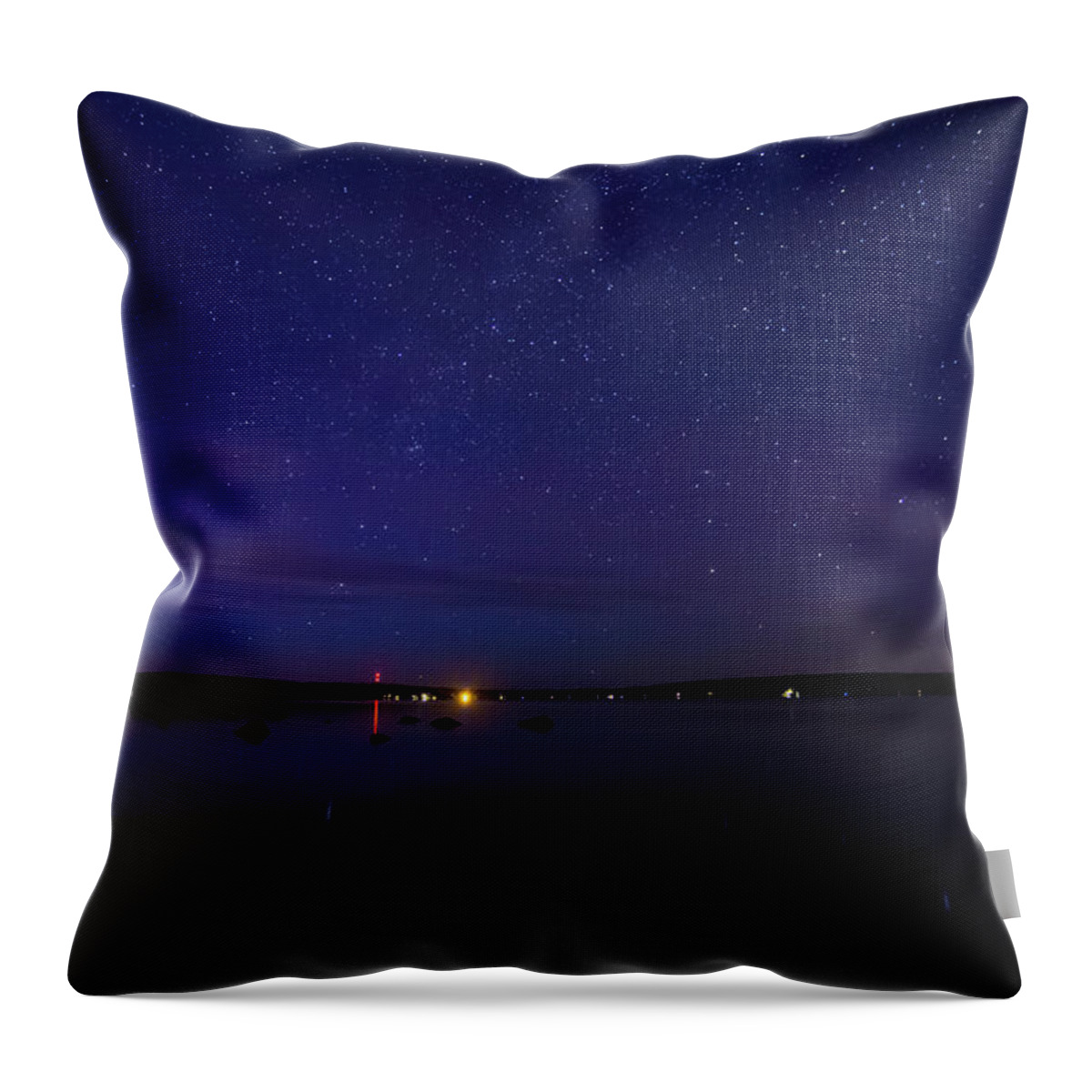 Stars Throw Pillow featuring the photograph Stars over Branch Lake by Kirkodd Photography Of New England