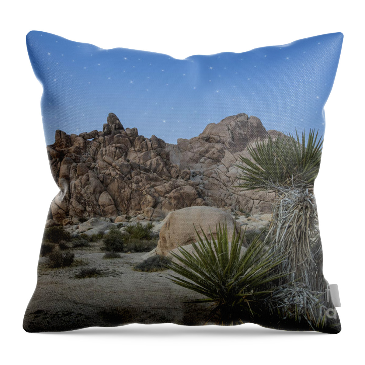 Arid Throw Pillow featuring the photograph Stars shining over Indian Cove by Juli Scalzi