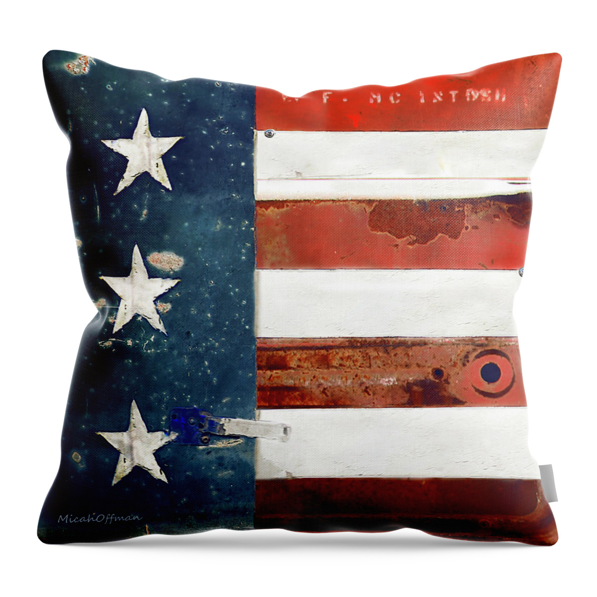 Flag Throw Pillow featuring the digital art Stars'n'Stripes by Micah Offman